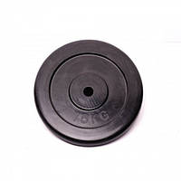 Диск домашний Fitnessport RCP10, 10033FS резиновый, черный 15 кг, Lala.in.ua