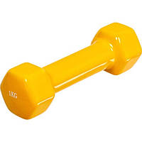 Аеробна вінілова гантель VDD-01 Fitnessport 10171FS, жовтий 1 кг, Toyman