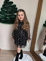 Детское праздничное вечернее платье черного цвета на девочку 5-6 лет