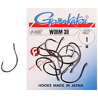 Гачок Gamakatsu Worm 39 Black No1 10 шт.