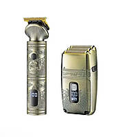 Подарочный набор для бритья. Аккумуляторный триммер +шейвер для бритья (электробритва) VGR V-649 ag