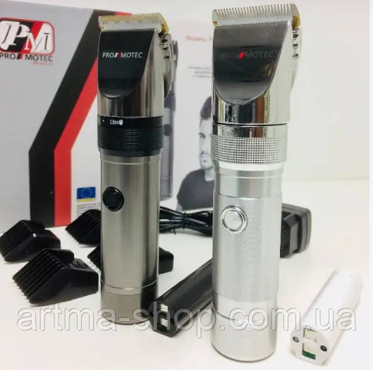 Машинка для стриження волосся й бороди акумуляторна Promotec PM-358 з керамічним покриттям