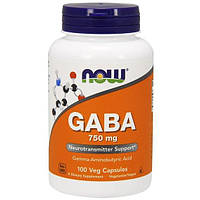 Аминокомплекс NOW Foods GABA 750 mg 100 Veg Caps MP, код: 7518358