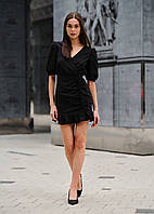 Платье Staff black черное на лето женское короткое стаф Toyvoo Сукня Staff black чорна на літо жіноча коротка