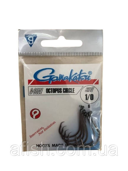 Крючок Gamakatsu Octopus Circle Black №1/0 6шт