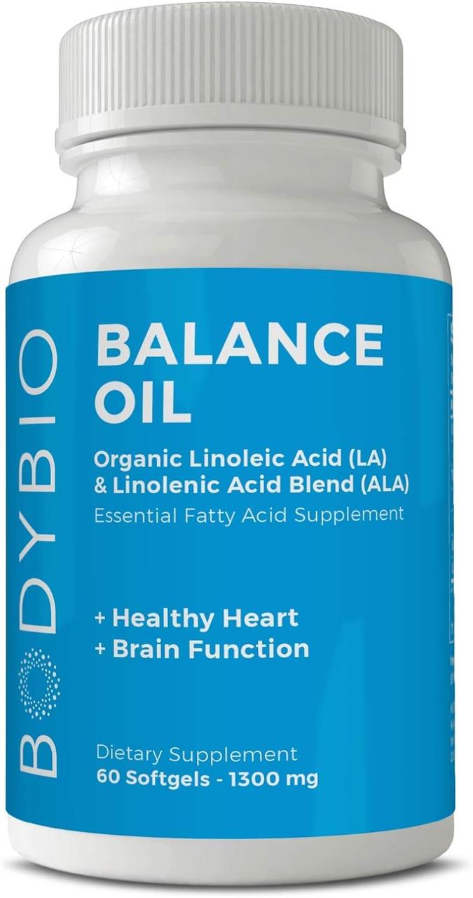 BodyBio Balance Oil / Органічна лінолева та ліноленова кислоти (Омега 3 і 6) 60 капсул