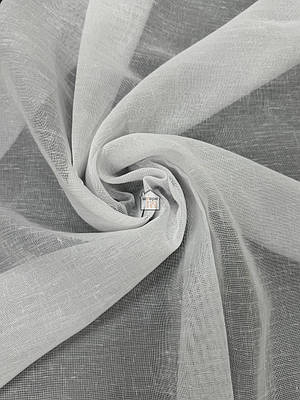 Тканина для тюля однотонний льон батист, напівпрозорий