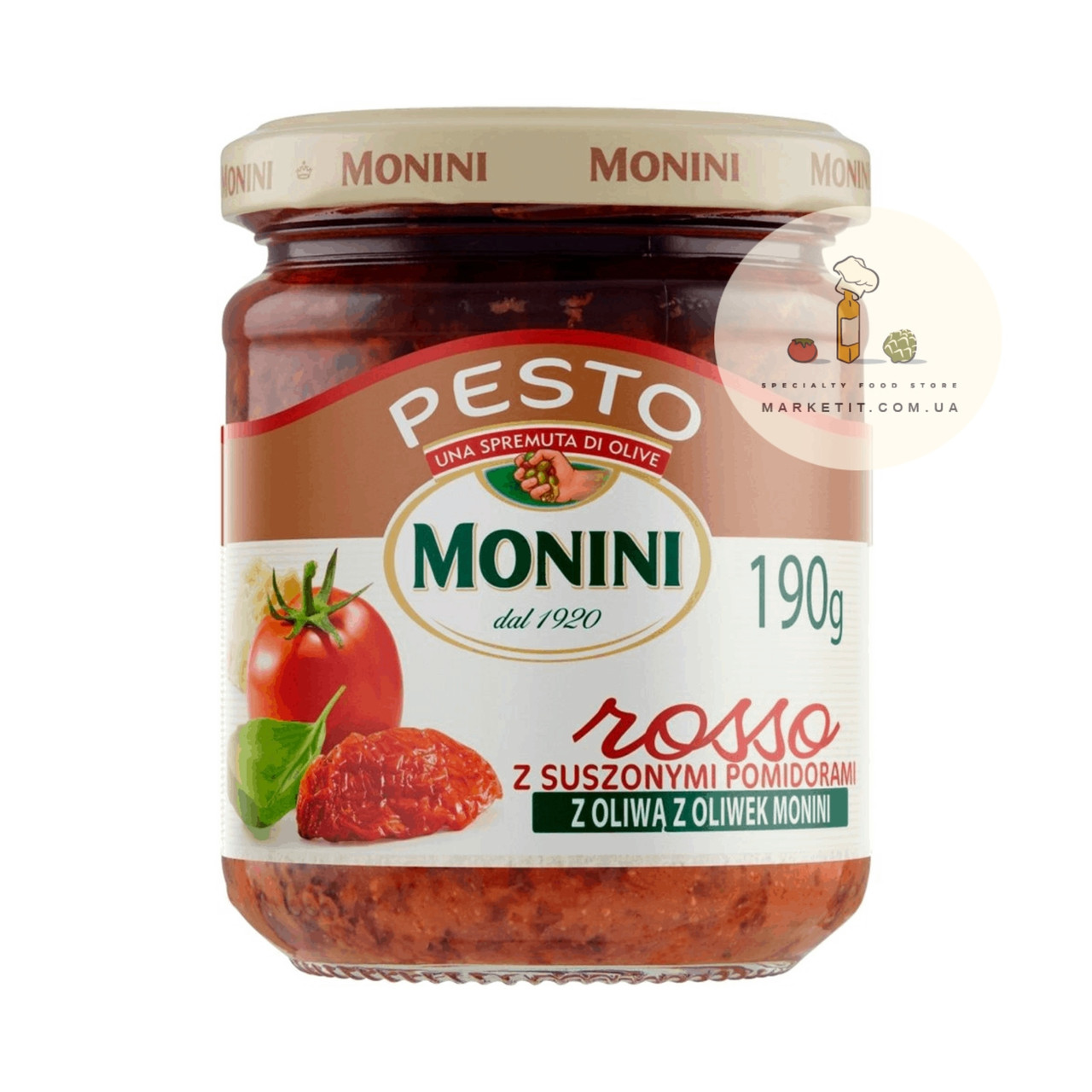 Соус песто Monini Pesto Rosso, з в'яленими томатами 190 г., фото 1