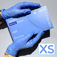 Перчатки нитриловые Mediok Blue Sky размер XS голубые 100 шт