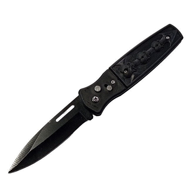 Викидний ніж AK-556 "Череп" з кліпсою 20.5см Black (7_00505)