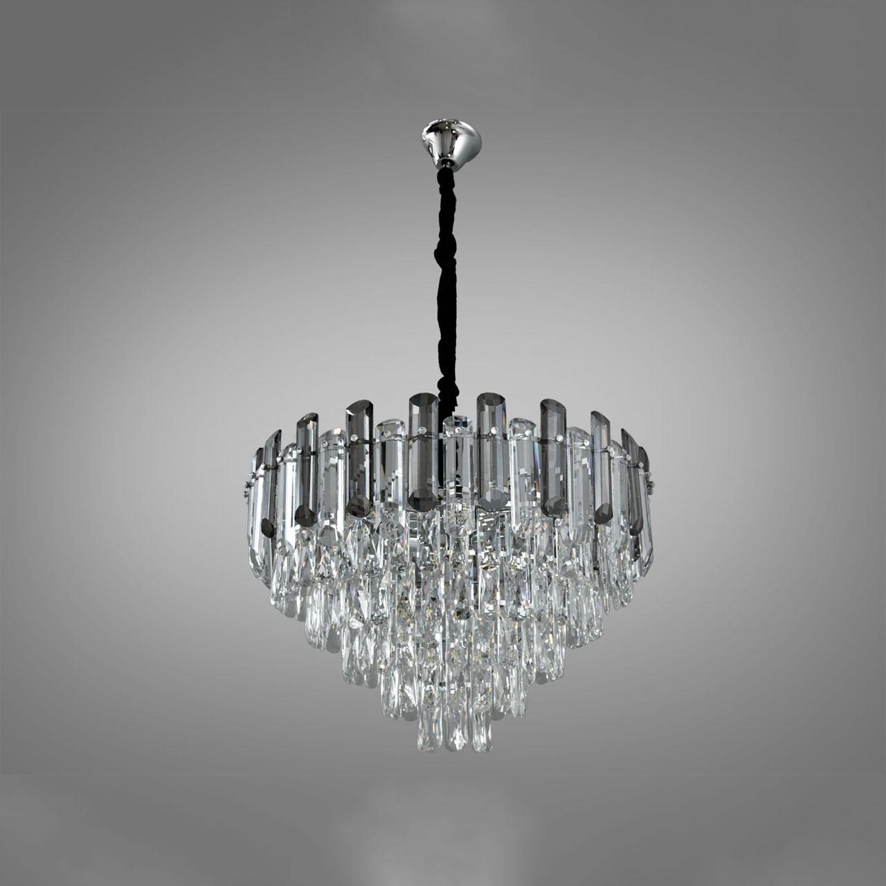 Сучасна кришталева люстра на 11 ламп Е14 колір каркасу хром D-3133/600CH, фото 1