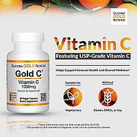 California Gold Nutrition Gold C витамин C 1000 мг 60 вегетарианских капсул