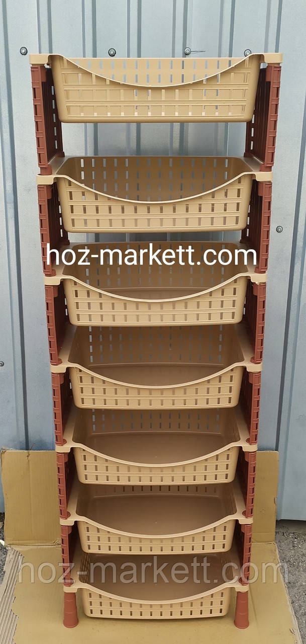 Полиця-гойдалка беж із коричневим на сімь ярусів Туреччина, фото 1