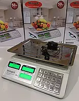 Весы Торговые электронные Wimpex WX-5004 металлические кнопки 50 кг/6v/2г