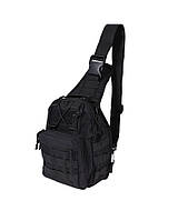 Рюкзак-сумка тактична військова через плече Military Oxford 600D 6 л Black (1168) TV, код: 1549903
