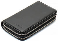 Черный мужской кошелек-клатч на две молнии из натуральной кожи Marco Coverna MC-801