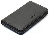 Черный кошелек-клатч с блоком под карточки под одной молнией из натуральной кожи Marco Coverna B-5901Q