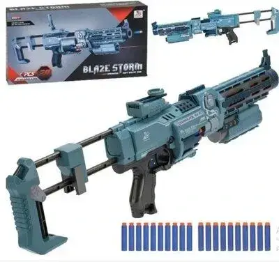 Игрушечный автомат ZC 7080 пусковой механизм на батарейках, 20 мягких ...