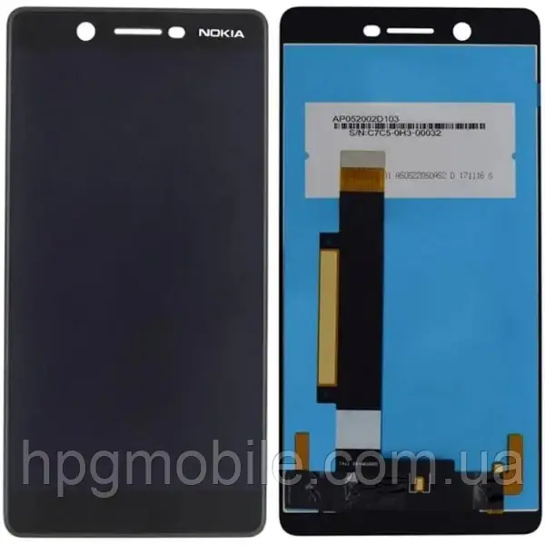 Дисплей для Nokia 7 Dual Sim модуль (екран та сенсор) з рамкою, оригінал, Чорний, фото 1