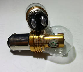 Светодиодная автолампа 1157 P21/5W BAU15d, 20W RED (380Lm) (CREE LED) двухконтактная красная