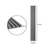 Рейка декоративна WPC стінова 3000х160х23мм Вугілля SW-00001534, фото 3