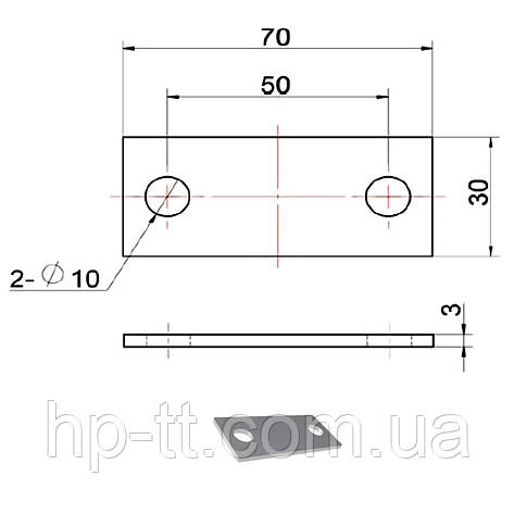 Пластина для скоби кріплення Kartt TKULP7001, фото 3
