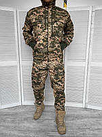 Тактическая военная форма комплект Attac ( Куртка + Штаны ), Цвет: Пиксель, Размер: L