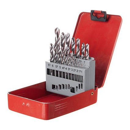 Набір свердел для металу HSS, полірована сталь, 1.0-10.0 мм, 19 од. INTERTOOL SD-0119