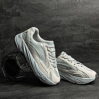 Стильные мужские серые кроссовки Adidas Yeezy Boost 700 из экозамши, удобные кроссы изи буст 700 для парней