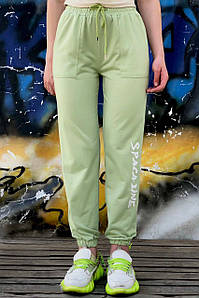 Спортивні штани жіночі зеленого кольору 180275P