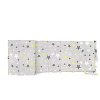 Бортики на кроватку Cosas YELLOW STARS Ранфорс 30х180 см Серый ET, код: 7691860
