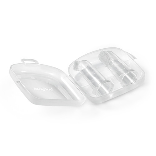 Зубна щіточка з масажом для ясен на пальчик (2шт.) (Прозорий) "BabyOno", фото 1