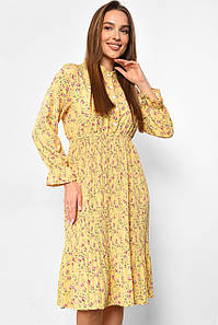 Сукня жіноча з принтом жовтого кольору р.44 179750P