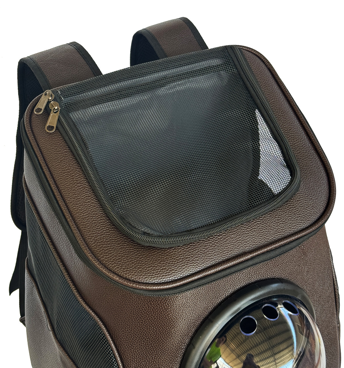Рюкзак для переноски животных с иллюминатором CosmoPet CP-03 для кошек и собак Dark Brown - фото 10 - id-p2205344456