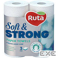 Бумажные полотенца Ruta Soft & Strong 3 слоя 2 рулона (4820023748651)