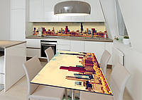 Наклейка 3Д виниловая на стол Zatarga «Осенний Детройт» 600х1200 мм для домов, квартир, столо PP, код: 6509245