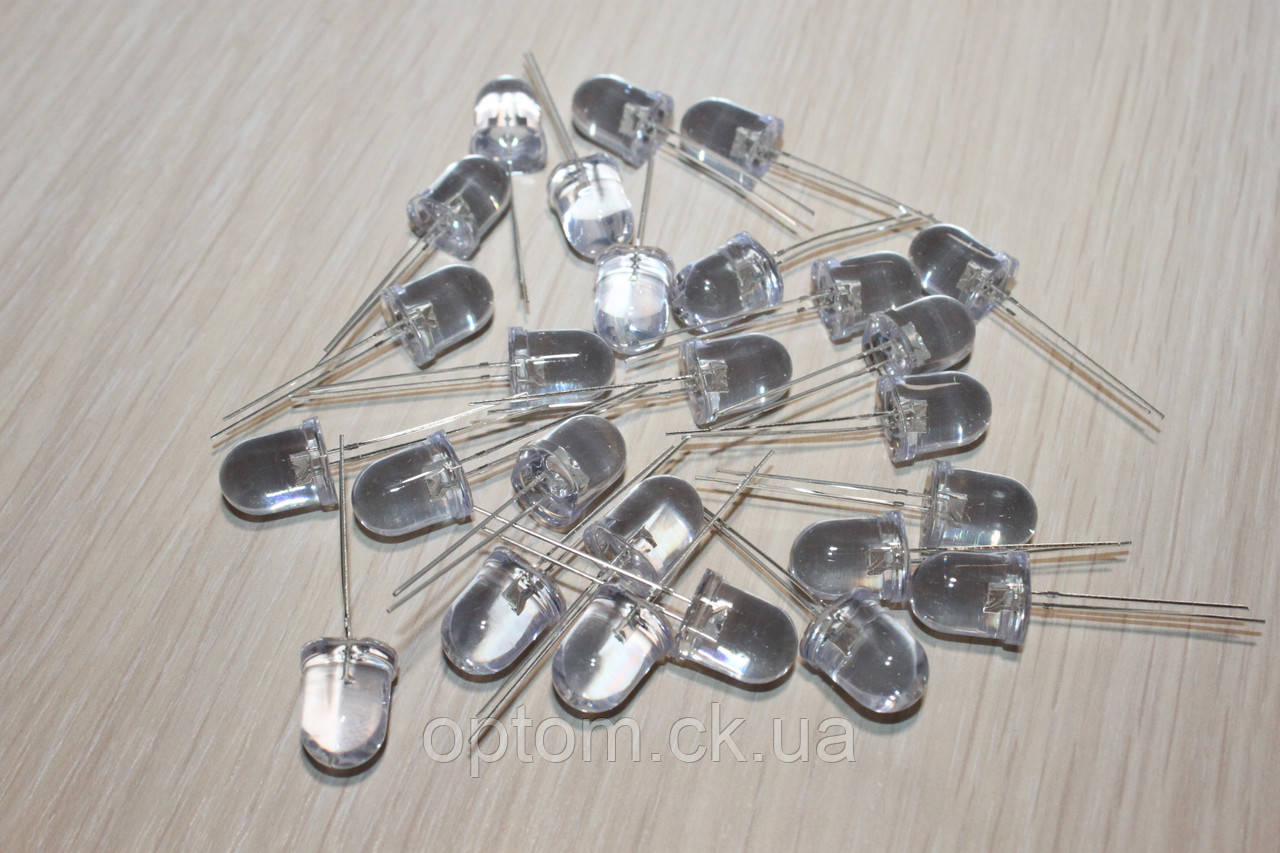 Світлодіод LED F10 прозорий Білий, фото 1