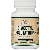 Глутатион Double Wood Supplements S-Acetyl L-Glutathione 100 mg 60 Caps GG, код: 8259643