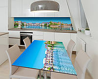 Наклейка 3Д виниловая на стол Zatarga «Летний Турин» 600х1200 мм для домов, квартир, столов, UK, код: 6443229
