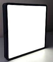 Cвітлодіодний світильник 24W 5000K 220V накладний квадрат чорний