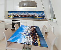 Наклейка 3Д виниловая на стол Zatarga «Зеснеженные вершины» 650х1200 мм для домов, квартир, с NX, код: 6441890