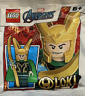 Коллекционная минифигурка LEGO Avengers minifigures Loki foil pack, Лего Мстители Локи, полибег, 242211
