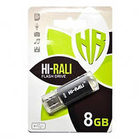 Флеш-накопитель USB 8GB Hi-Rali Rocket Series Black (HI-8GBVCBK) NB, код: 1901256