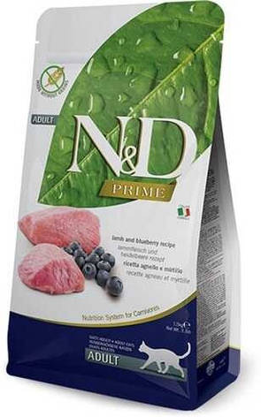 Farmina ND Prime Grain Free Cat Adult Lamb Blueberry Фарміна Беззерновий сухий корм з ягнятком і чорницею для, фото 1
