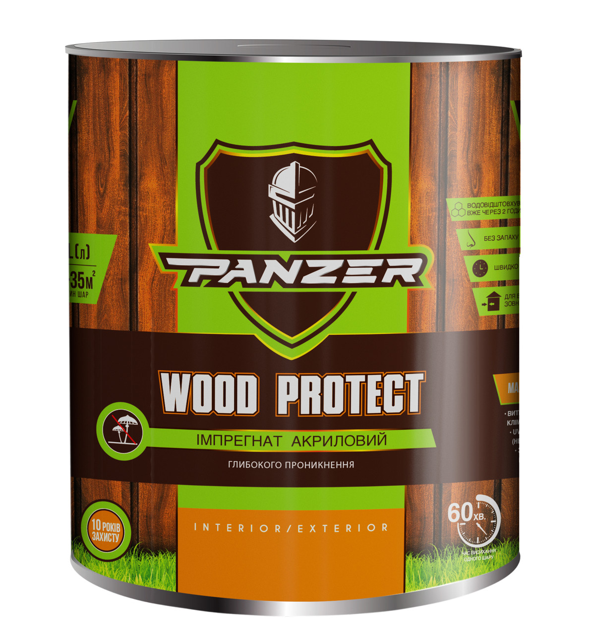ІМПРЕГНАТ Темний Дуб акриловий Wood Protect PANZER 0,75 л ж/б
