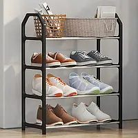 Напольная полка-стеллаж для обуви Shoe Rack LY-530, органайзер для обуви 4-х ярусный, этажерка под обувь qwr