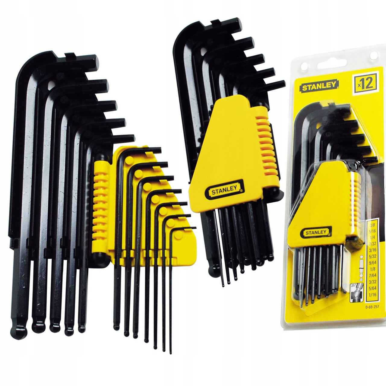 Набір Дюймових Шестигранників (1/16" - 5/16") 12 шт STANLEY (0-69-257), фото 1