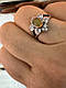 Кільце з натуральними каменями срібло 17p квітка, фото 2