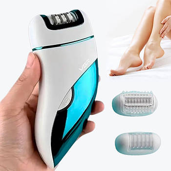 Епілятор жіночий акумуляторний 3в1, від USB, VGR V-731 / Депілятор для ніг / Бездротовий електроепілятор