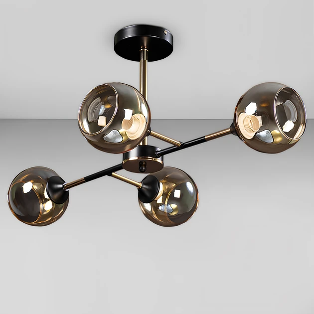 Стельова люстра молекула на 4 плафони 700*460*290